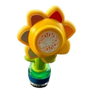 车载向日葵装饰网红车尾外部挂饰遥控全自动炫彩灯光摇头吹泡泡机