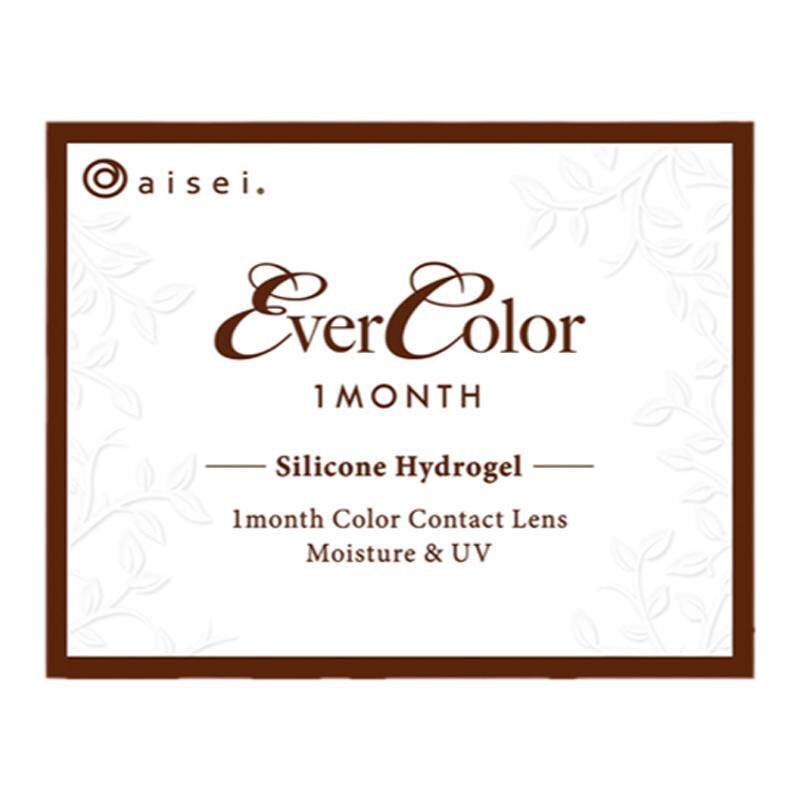 硅水凝胶aisei爱谢evercolor美瞳女月抛2片彩色近视隐形眼镜官旗