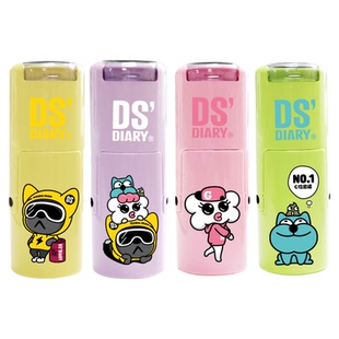 卓达手账印章笔记本手帐本填色创意旅游打卡生活食物可爱翻转回墨印章教师用鼓励印章换装印章不开心士多定制