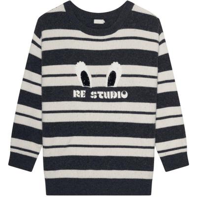 REVAN芮范设计师款慵懒风条纹毛衣连衣裙RN71103117