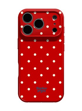波点复古红 适用iPhone16苹果17promax手机壳新年保护壳15独特巨好看14韩系ins风13简约高级感女生小众不撞款