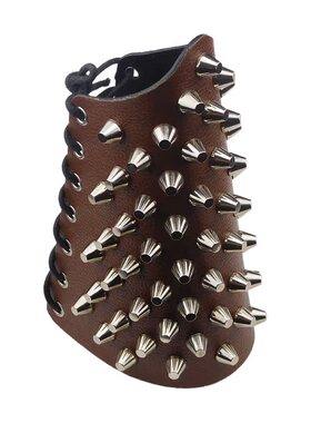 水桶铆钉宝蓝荔枝纹朋克星星手链