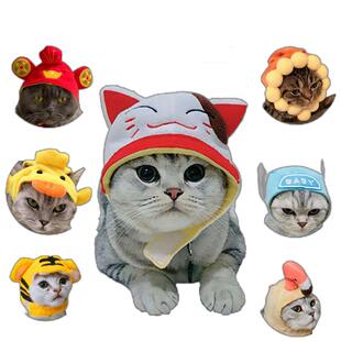 宠物头套用品爆款搞怪圣诞帽狗狗招财猫猫咪饰品泰迪头饰财神帽子