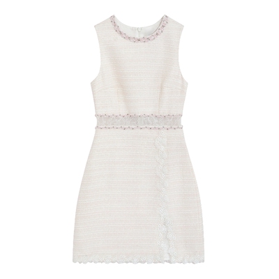 【明星同款】bebe2026夏季新款女士千金风网纱镂空连衣裙250050