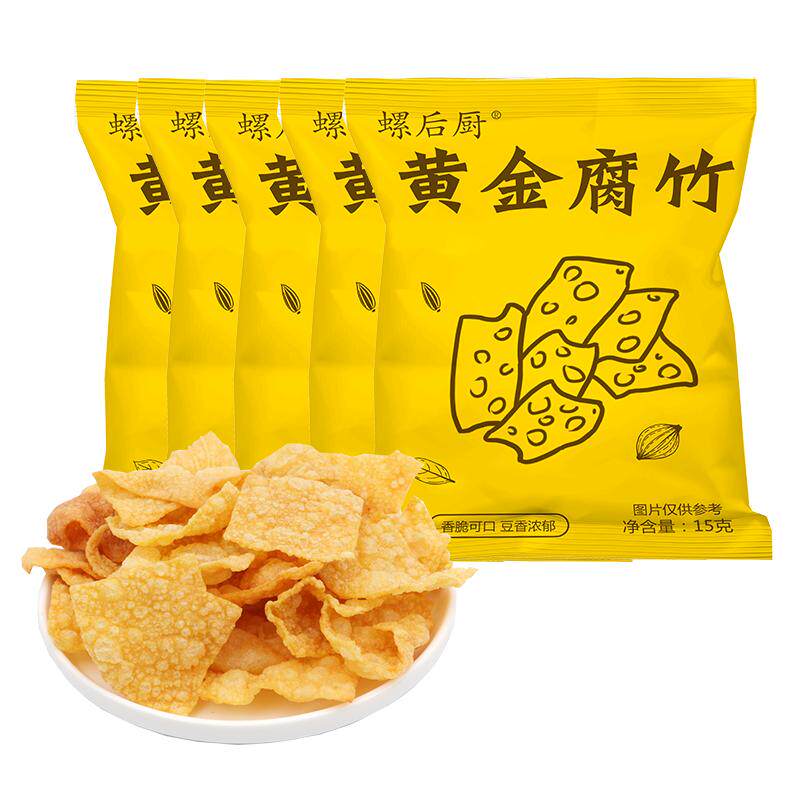 柳州油炸腐竹广西正宗螺蛳粉专用配料配菜豆皮炸干腐竹独小包商用