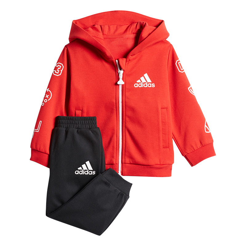 Adidas/阿迪达斯正品春秋新款儿童田径运动连帽套装FM9684