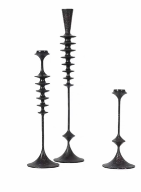 现代轻奢样板间客厅茶几烛台摆件