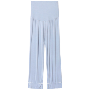 孕妇睡裤裤子不勒肚子不掉档莫代尔睡衣纯棉小个子孕妇家居裤春装