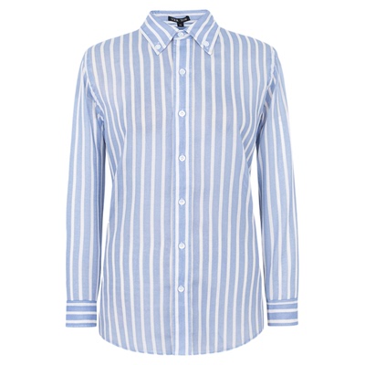 VERTOW浅蓝色条纹衬衫时尚通勤