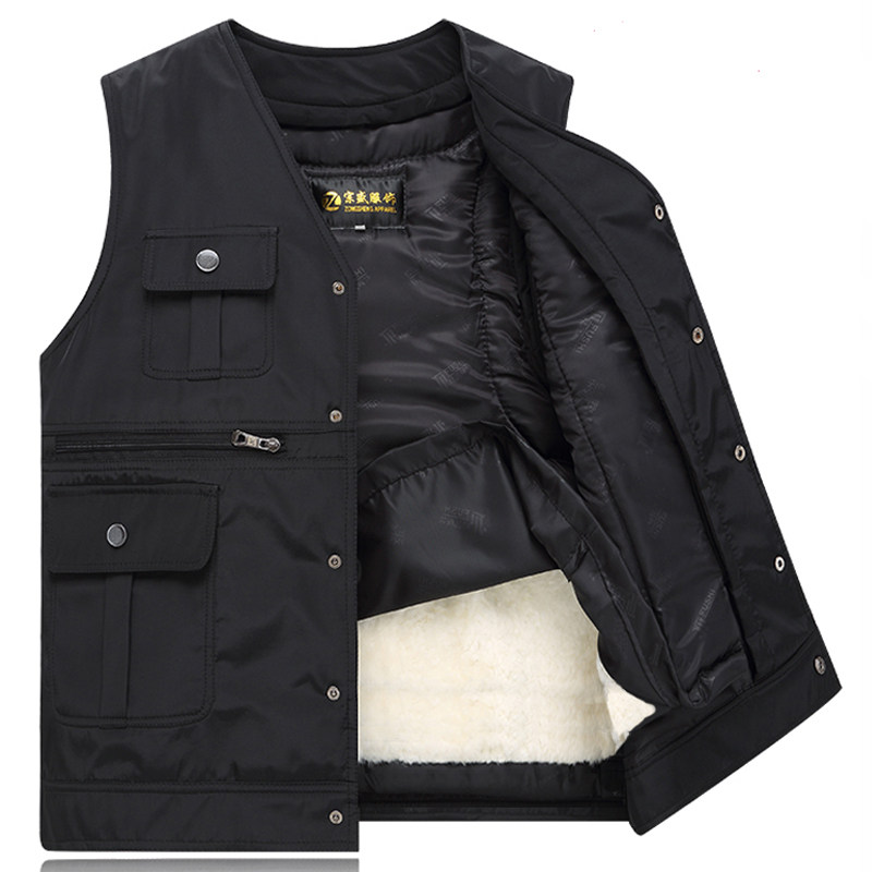 特价皮毛马甲男秋冬真皮活里可拆中老年皮毛一体多兜爸爸羊毛坎肩