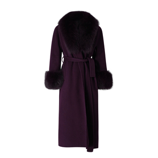 MD千亿【乌梅紫】2025秋冬显瘦长款千金保暖时尚羊毛呢外套