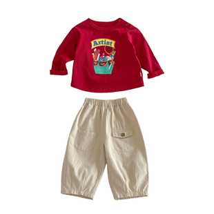 男宝宝衣服春季时髦洋气婴儿套装春装休闲上衣裤子一整套早春穿搭