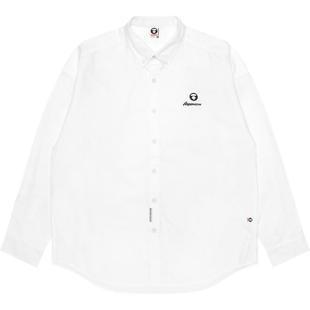 Aape旗舰店男装25春夏猿人徽章字母刺绣简约休闲长袖衬衫8512XXO