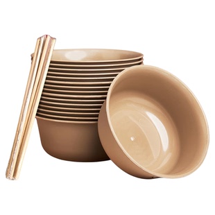 稻壳一次性碗筷套装家用商用饭碗加厚耐用高温过年结婚餐具整箱批