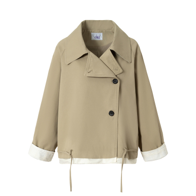 「heris」立体翻领侧门襟风衣