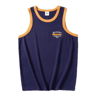 下摆修身流行套头无袖圆领汗背心