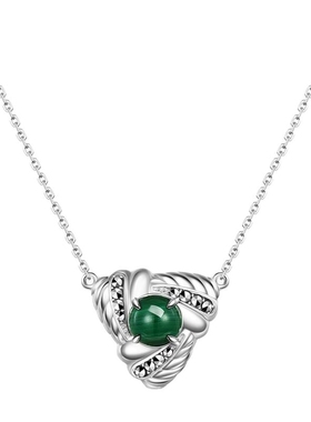 MGS/曼古银三生万物项链 S925纯银孔雀石时尚轻奢送闺蜜女友礼物