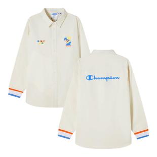 【Melting sadness联名】Champion冠军衬衫女25秋新款长袖上衣男