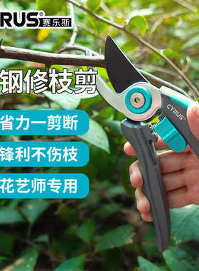 CYRUS赛乐斯剪刀-家用花艺植物树枝木枝雪柳月季SK5钢省力修枝剪