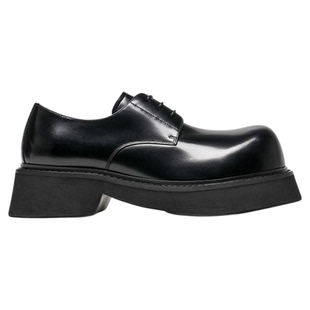 bootoop播途圆头厚底男士德比鞋cleanfit大头高级感通勤休闲皮鞋