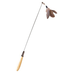 CFA赛级逗猫棒长杆猫咪玩具猫玩具羽毛替换头耐咬自嗨解闷钢丝