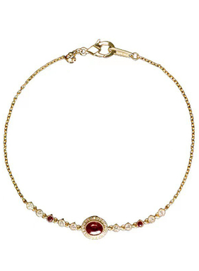 镀金法式复古红宝石手链