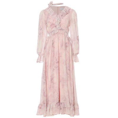 从那以后法式粉色连衣裙女秋冬