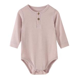 天丝羊毛婴儿包屁衣纯色长袖三角哈衣宝宝春秋打底睡衣无骨A类