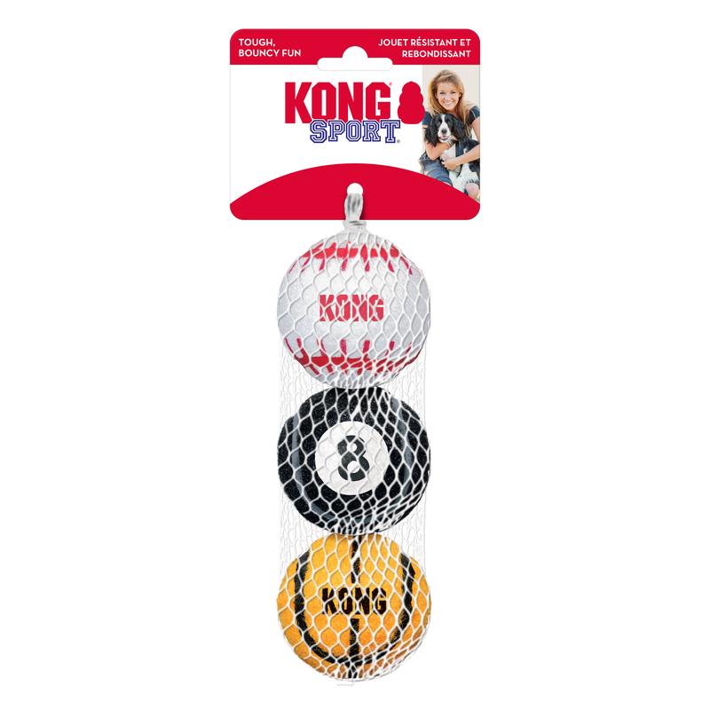 KONG狗玩具球宠物互动户外训练边牧磨牙遛狗球形橡胶运动球组合装