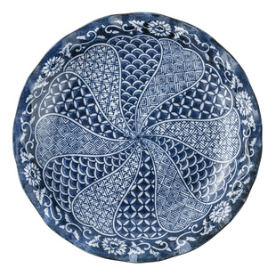 日本进口青花陶瓷碗荷叶边钵碗小盘子碗碟家用日式面碗菜碗沙拉碗