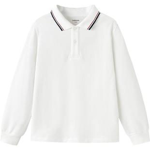 巴拉巴拉男童polo衫中大童白色长袖t恤春秋款童装儿童打底衫上衣