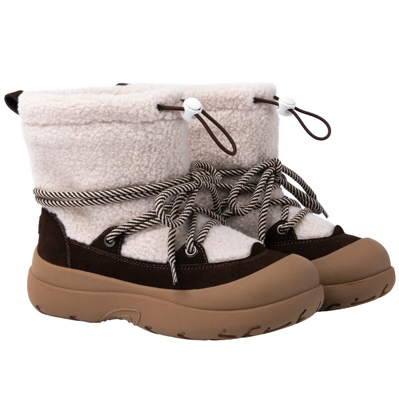 ELLEkids女童雪地靴加绒毛毛靴