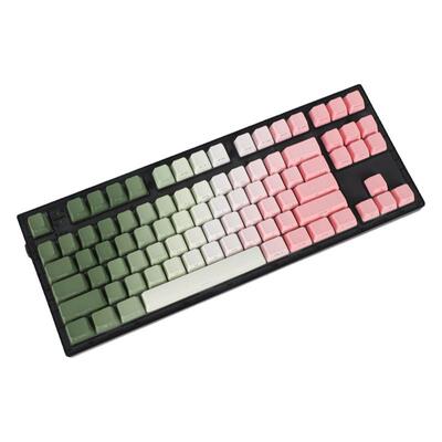 KM键客官方 春风十里渐变PBT透光键帽OEM侧刻68/75/87客制化简约