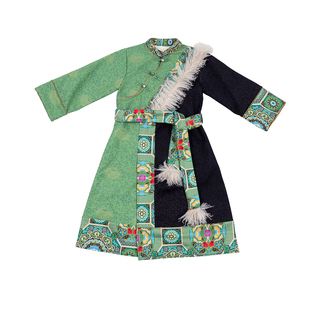 儿童加绒少数民族服装男女童藏族藏袍蒙古族舞蹈幼儿园元旦演出服