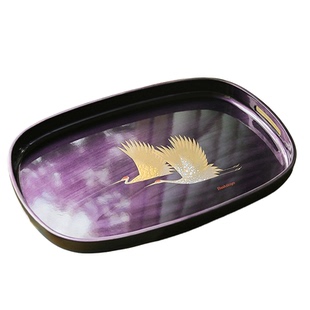 日本进口纪州漆器高端托盘2026新款家用轻奢现代高级感长方形茶盘