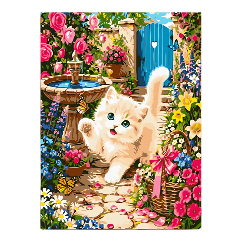 diy萌宠数字油画小猫咪治愈解压