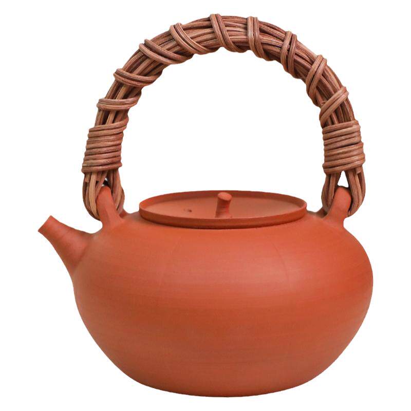 叶乔滕提梁红泥烧水煮茶砂铫陶壶