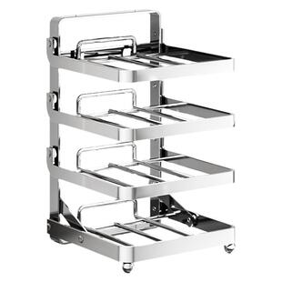 家图腾厨房多功能备菜盘置物架收纳可折叠不锈钢火锅配菜盘可壁挂