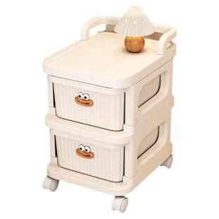 抽屉式置物架家用落地多层储物床头柜子宿舍夹缝置物架零食小推车