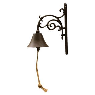 欧式复古铁艺手摇铃铛 花园铸铁墙饰 壁挂门铃 园艺杂货