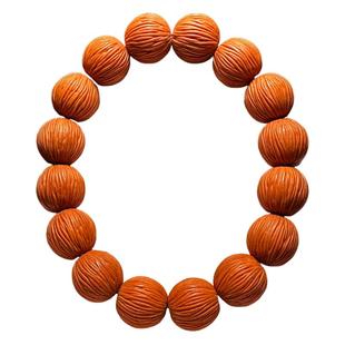 正圆拉丝猴头手串高端盘玩男士手链男款文玩雕刻原籽原皮橄榄核雕