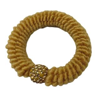 新款美拉德水钻高级加粗头绳高弹力不伤发秋冬毛线发绳精致发圈