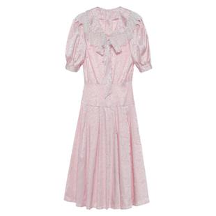 南君友莉小姐昭和复古少女学院风海军领粉色连衣裙长今年流行港风