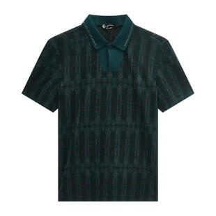 ANDREW MACKENZIE夏季混纺亲肤舒适衬衫领短袖polo衫男商务