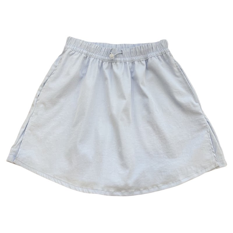 夏季 纯色简约松紧高腰工装防走光女士半身裙裤显瘦休闲A字短裙潮