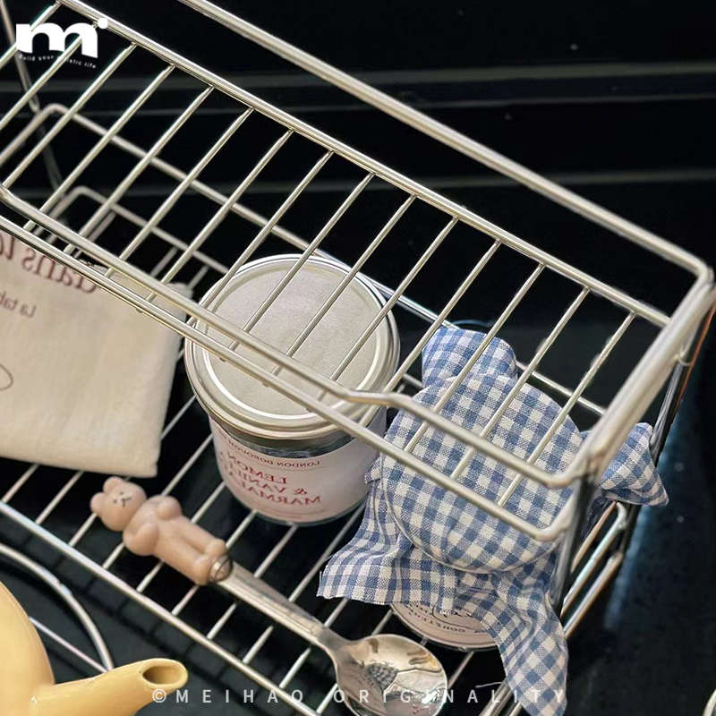 ins简约双层不锈钢桌面置物架浴室卫生间双层化妆品收纳架大容量