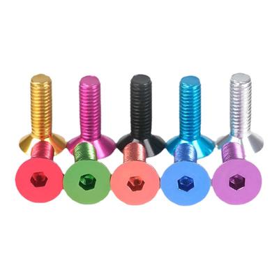 国标M6彩色铝合金沉头内六角螺丝钉无人机航模加长x8-40金属螺栓