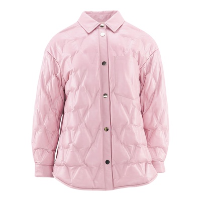 马天奴翻领短款绵羊皮鹅绒服