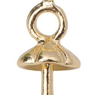 保色18K包金珠托花托半孔珍珠吊坠吊环珠子盖子diy玻璃罩配件材料