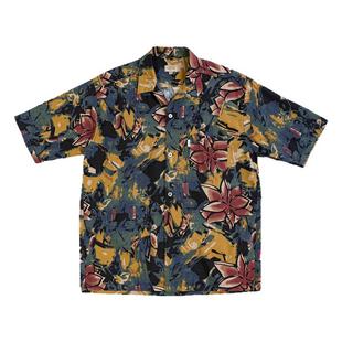 CITYDIVE Aloha Shirt 复古花卉图案宽松夏威夷aloha古巴领短袖衬